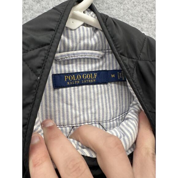 Pga Golf POLO RALPH LAUREN Vest Womens Medium Jacket Quilted Logo Button Full Zi - Picture 3 of 9